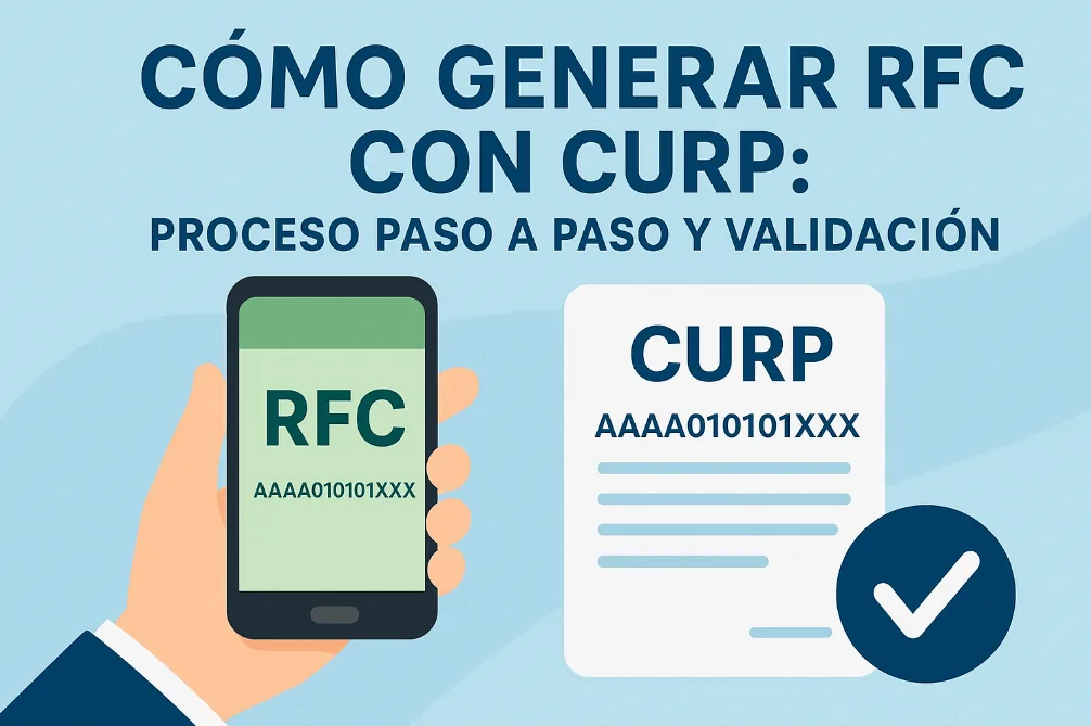 Pasos para generar RFC con CURP y confirmar el dato en SAT