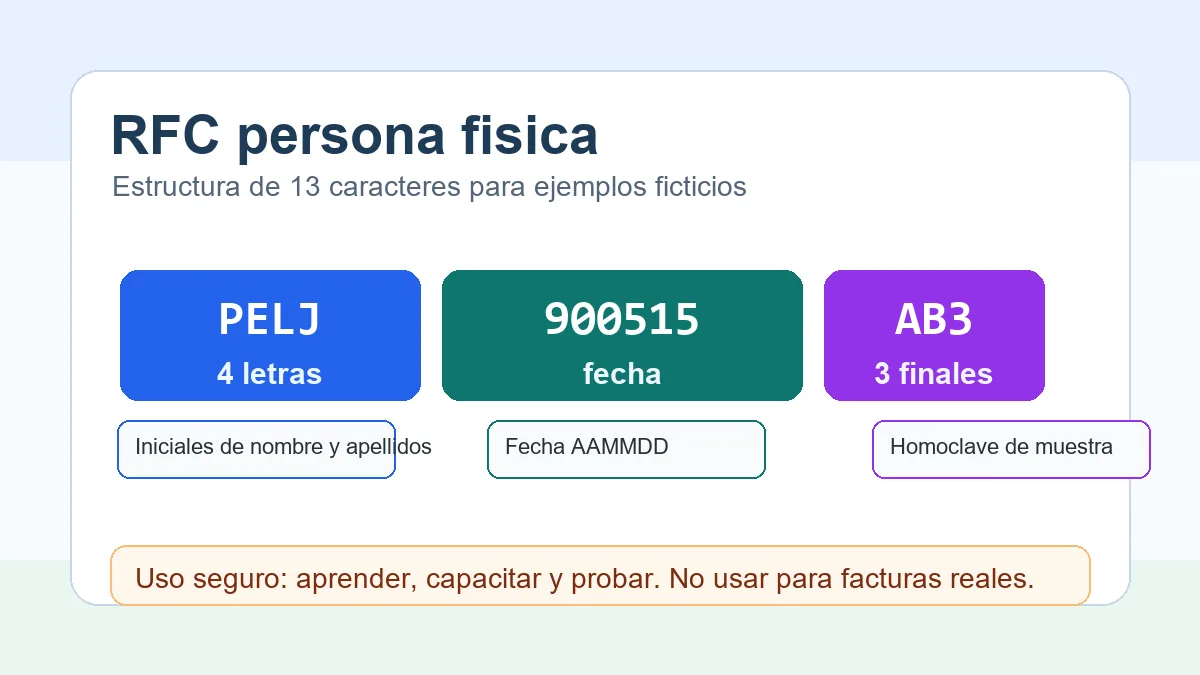 RFC persona física ejemplo - estructura de 13 caracteres y casos ficticios